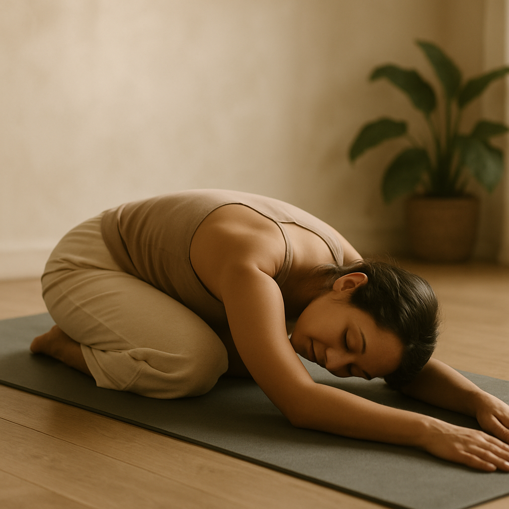 Posture de yoga apaisante